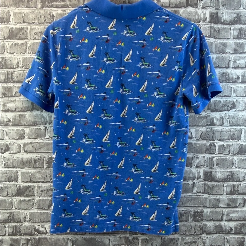 Boy's Polo Ralph Lauren Blue Nautical‎ Print Polo Shirt - Picture 6 of 8